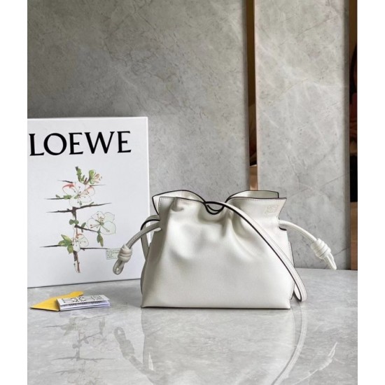 Loewe Flamenco Mini Clutch In White Nappa Leather