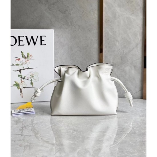 Loewe Flamenco Mini Clutch In White Nappa Leather