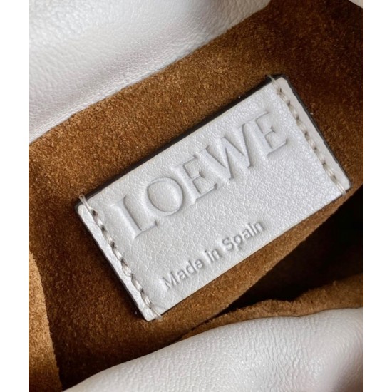 Loewe Flamenco Nano Clutch In White Nappa Leather