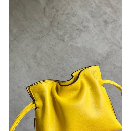 Loewe Flamenco Nano Clutch In Yellow Nappa Leather