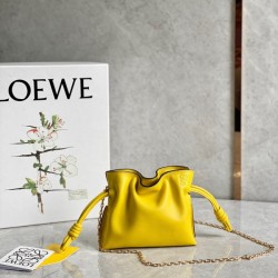 Loewe Flamenco Nano Clutch In Yellow Nappa Leather