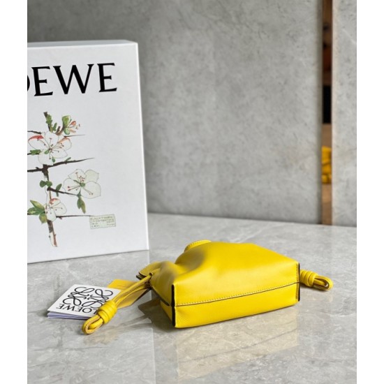 Loewe Flamenco Nano Clutch In Yellow Nappa Leather