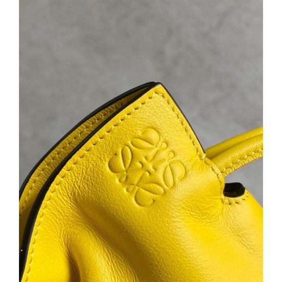 Loewe Flamenco Nano Clutch In Yellow Nappa Leather