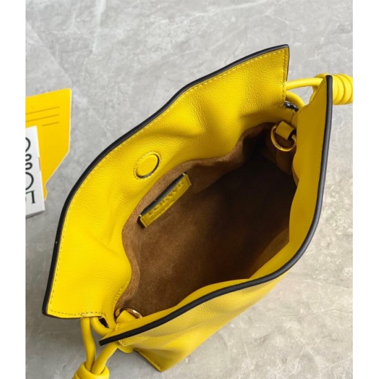 Loewe Flamenco Nano Clutch In Yellow Nappa Leather