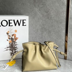 Loewe Mini Flamenco Clutch Bag In Clay Green Calfskin