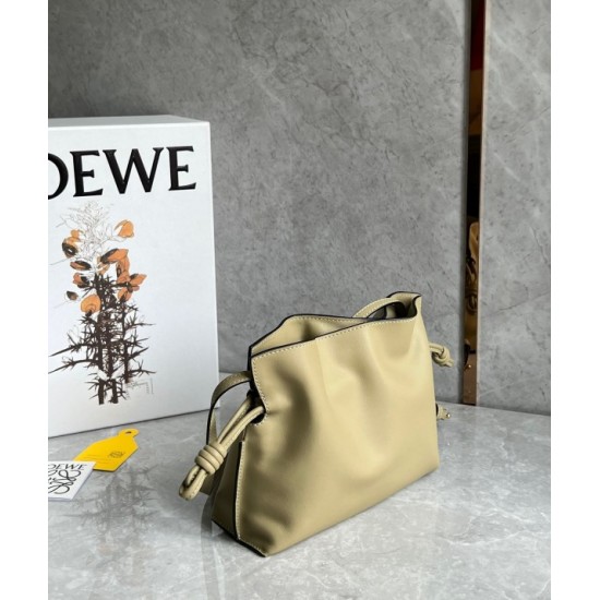 Loewe Mini Flamenco Clutch Bag In Clay Green Calfskin