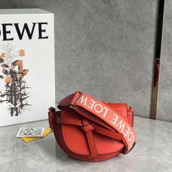 Loewe Gate Dual Mini Bag in Sunrise Orange Calfskin