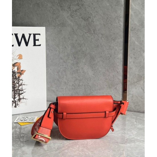 Loewe Gate Dual Mini Bag in Sunrise Orange Calfskin