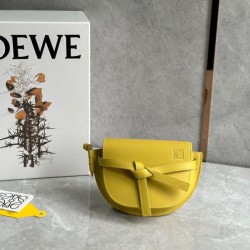 Loewe Gate Dual Mini Bag in Yellow Calfskin