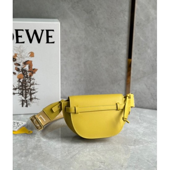 Loewe Gate Dual Mini Bag in Yellow Calfskin