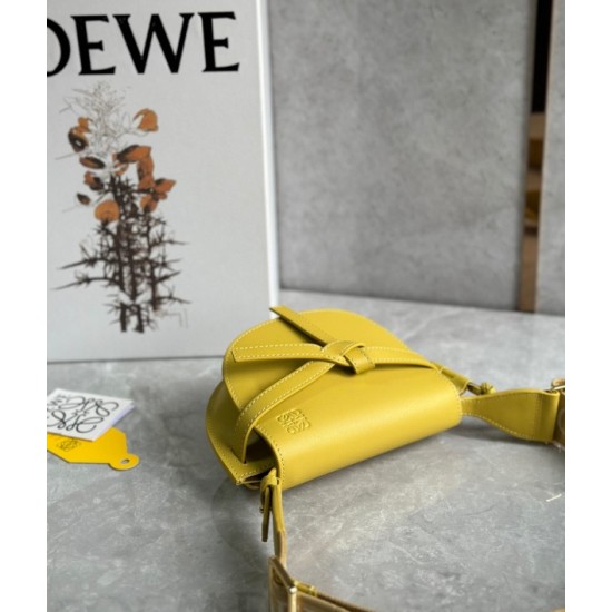 Loewe Gate Dual Mini Bag in Yellow Calfskin