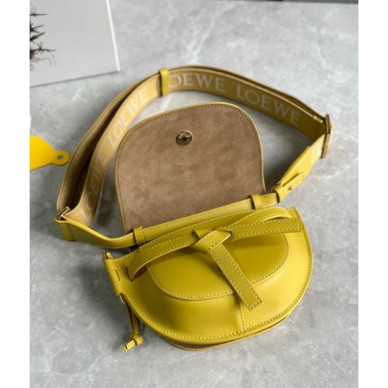 Loewe Gate Dual Mini Bag in Yellow Calfskin