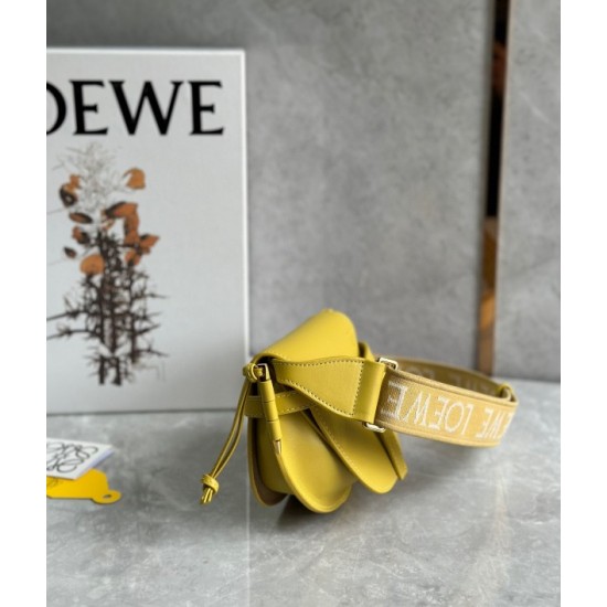 Loewe Gate Dual Mini Bag in Yellow Calfskin