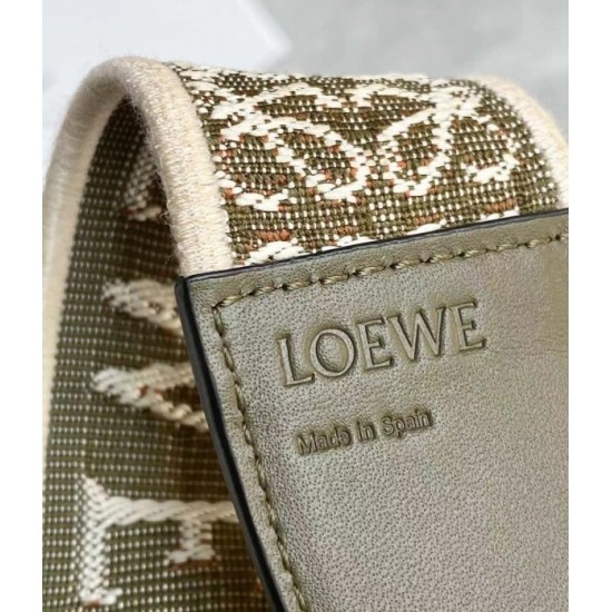 Loewe Mini Gate Dual Bag In Autumn Green Calfskin