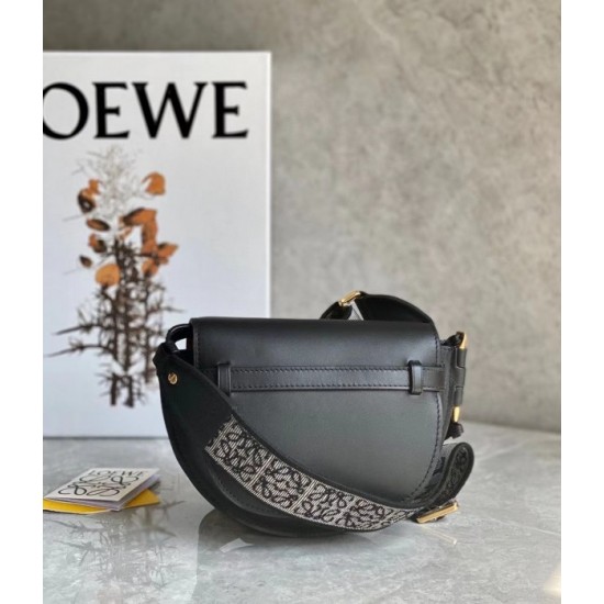 Loewe Mini Gate Dual Bag In Black Calfskin