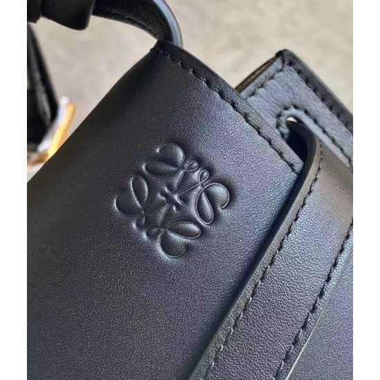 Loewe Mini Gate Dual Bag In Black Calfskin