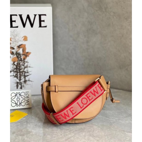 Loewe Mini Gate Dual Bag In Brown Calfskin