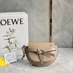 Loewe Mini Gate Dual Bag In Sand Calfskin