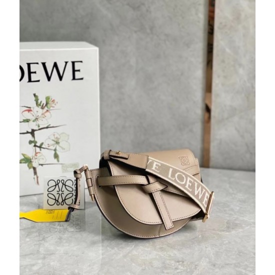 Loewe Mini Gate Dual Bag In Sand Calfskin