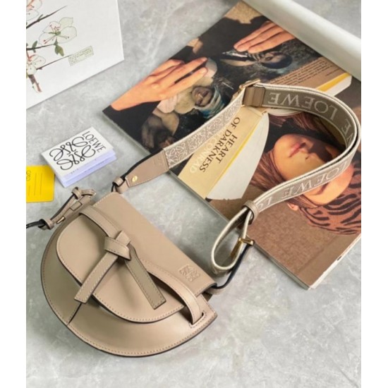 Loewe Mini Gate Dual Bag In Sand Calfskin