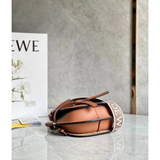 Loewe Mini Gate Dual Bag In Tan Calfskin