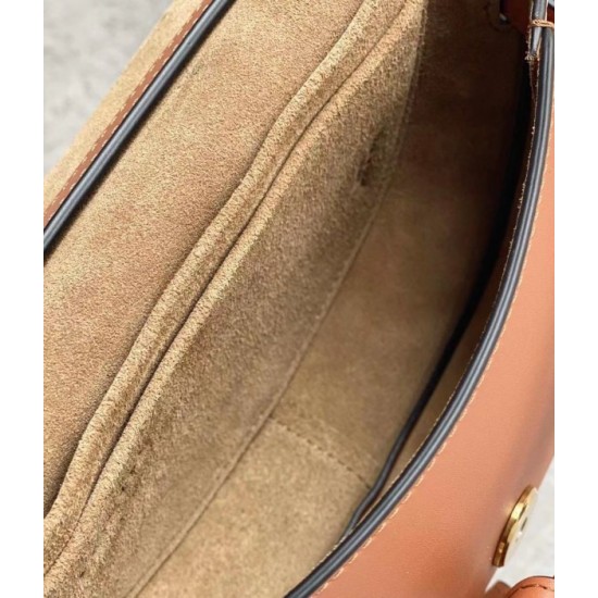 Loewe Mini Gate Dual Bag In Tan Calfskin