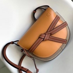 Loewe Small Gate Bag In Amber Grey Soft Calfskin