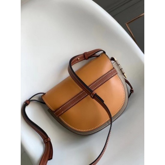 Loewe Small Gate Bag In Amber Grey Soft Calfskin