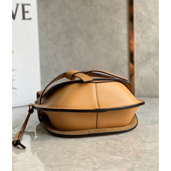 Loewe Small Gate Bag In Brown Calfskin and Jacquard