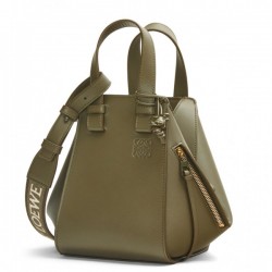 Loewe Compact Hammock Bag in Khaki Green Satin Calfskin