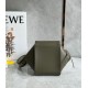 Loewe Compact Hammock Bag in Khaki Green Satin Calfskin