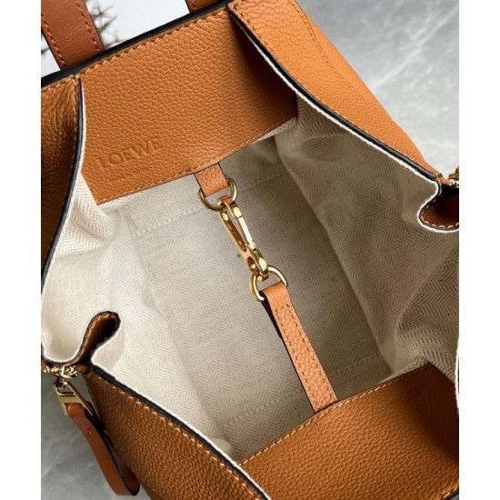 Loewe Compact Hammock Bag in Light Caramel Grained Calfskin