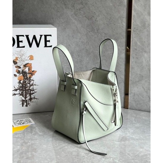 Loewe Compact Hammock Bag in Light Celadon Grained Calfskin