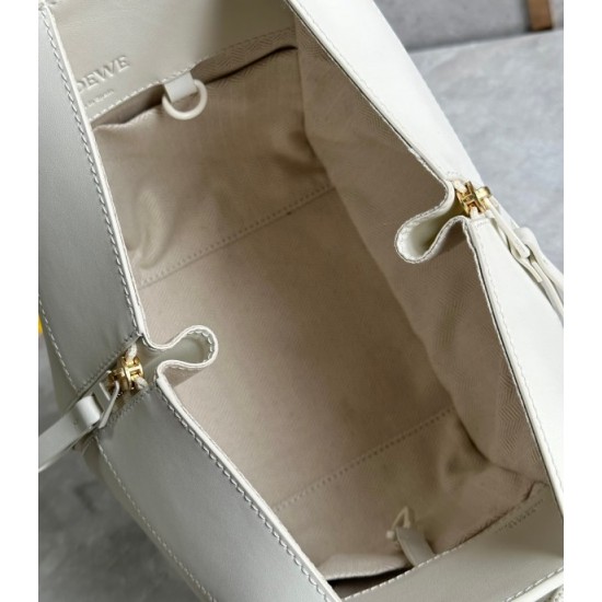 Loewe Compact Hammock Bag in White Satin Calfskin