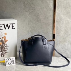 Loewe Hammock Nugget Bag In Navy Blue Calfskin