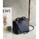 Loewe Hammock Nugget Bag In Navy Blue Calfskin