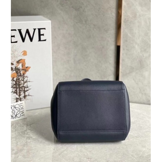 Loewe Hammock Nugget Bag In Navy Blue Calfskin