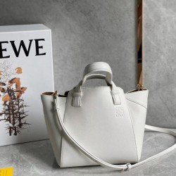 Loewe Hammock Nugget Bag In White Calfskin