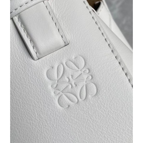 Loewe Hammock Nugget Bag In White Calfskin