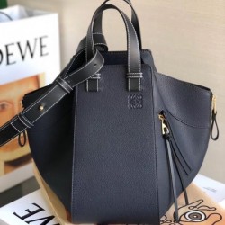 Loewe Medium Hammock Bag In Black Leather