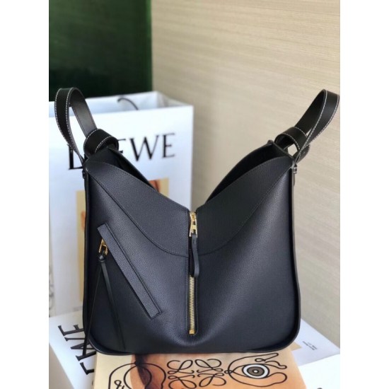 Loewe Medium Hammock Bag In Black Leather