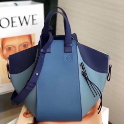 Loewe Medium Hammock Bag In Navy Blue Calfskin