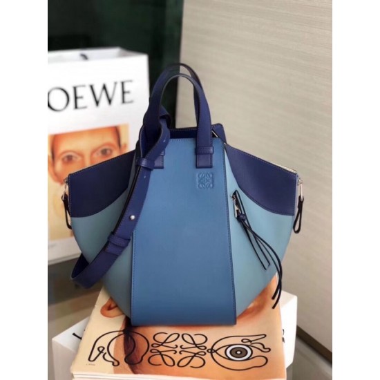 Loewe Medium Hammock Bag In Navy Blue Calfskin