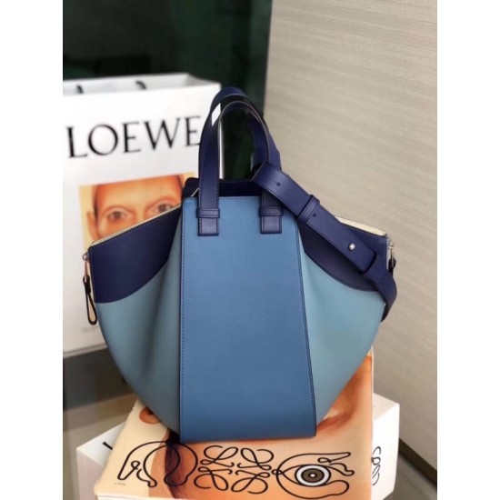 Loewe Medium Hammock Bag In Navy Blue Calfskin