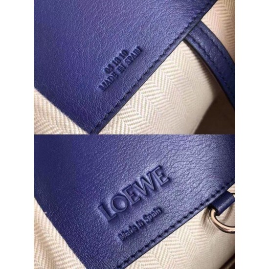 Loewe Medium Hammock Bag In Navy Blue Calfskin