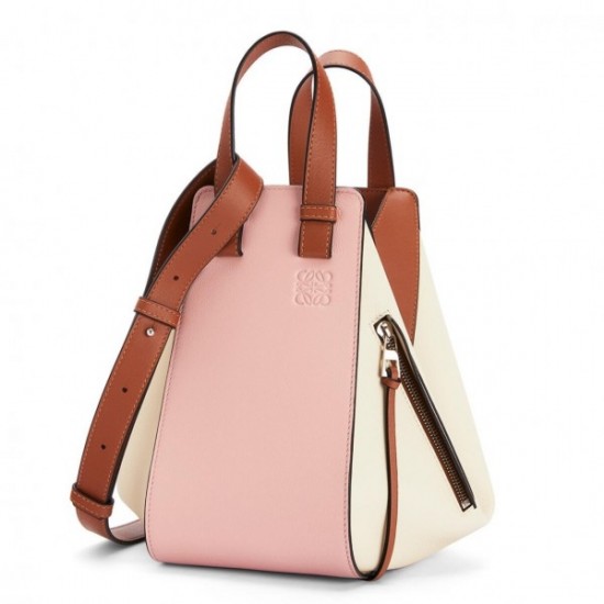 Loewe Medium Hammock Bag In Pink Milk Tan Calfskin