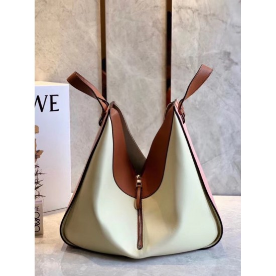 Loewe Medium Hammock Bag In Pink Milk Tan Calfskin