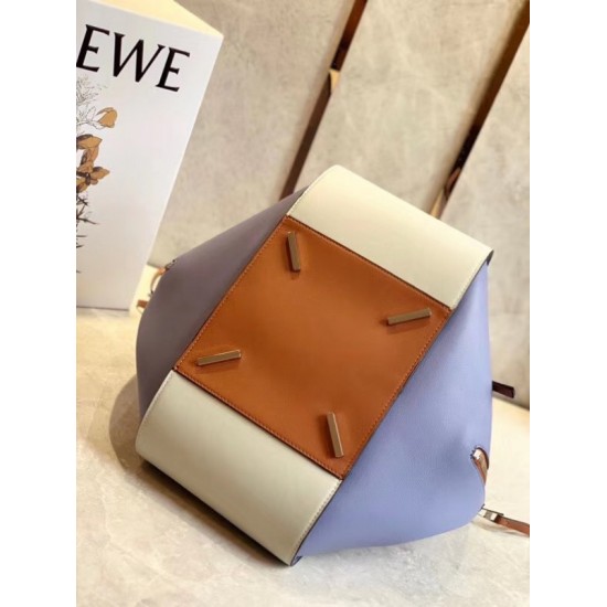 Loewe Medium Hammock Bag In White Blue Tan Calfskin