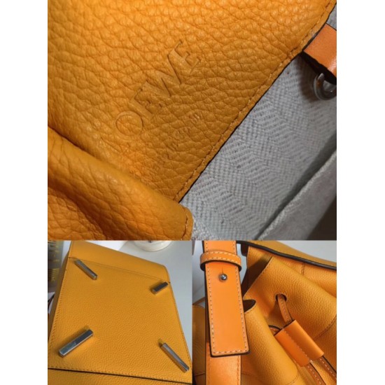 Loewe Medium Hammock Drawstring Bag In Yellow Leather