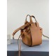 Loewe Mini Hammock Drawstring Bag In Brown Leather